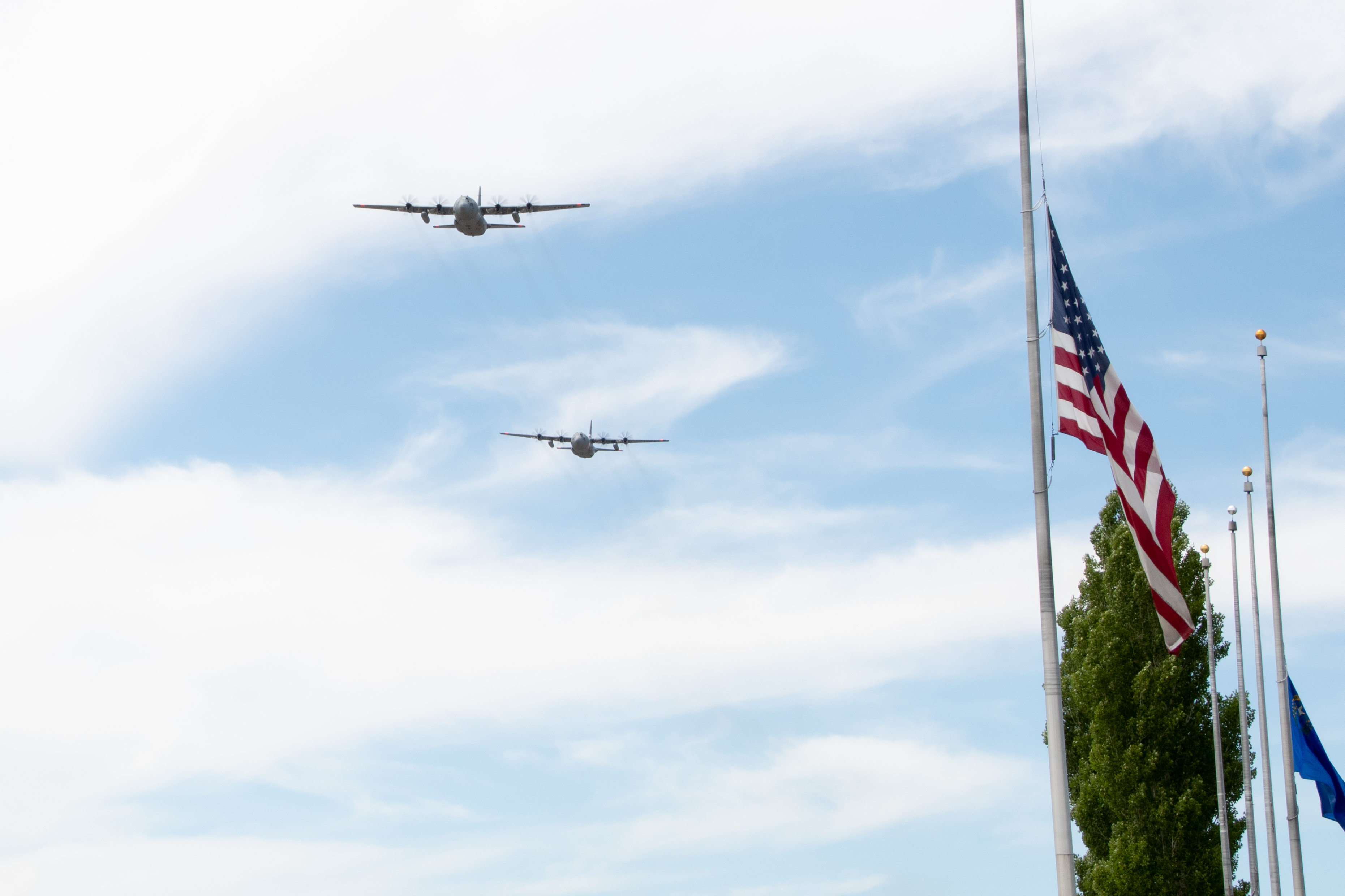 C-130 FLYOVER AT FUNERAL C-130 FLYOVER AT FUNERAL