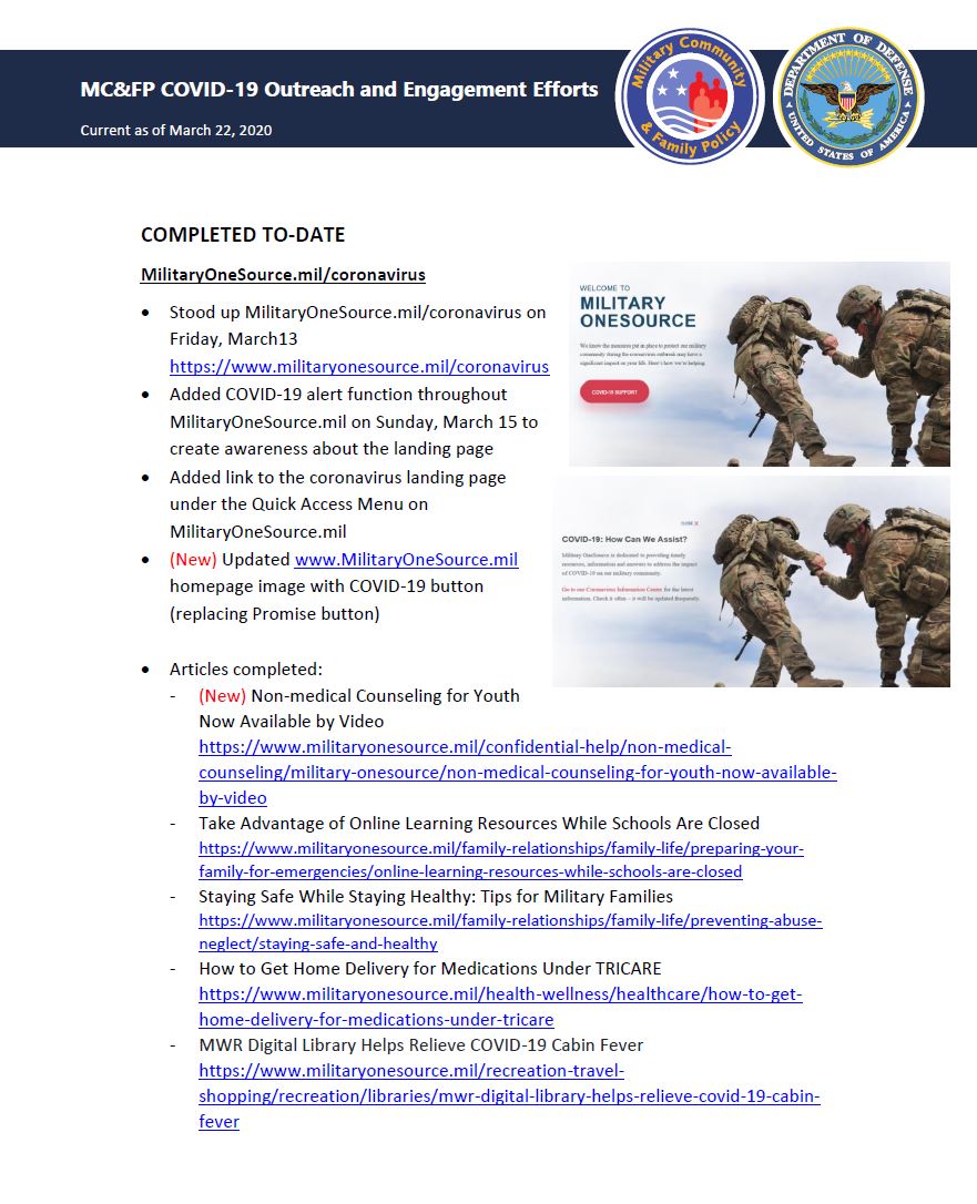 COVID-19 Outreach and Engagement Opportunities